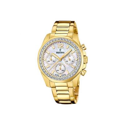 Festina Cronografo Donna Acciaio Gold Quadrante Silver