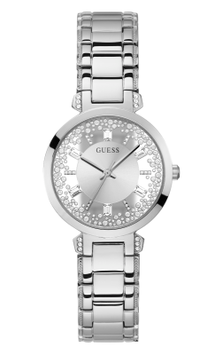 Guess Orologio Acciaio Solo Tempo Quadrante Silver