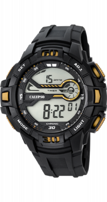 Calypso Orologio Uomo Gomma Digitale Multi Nero-Oro