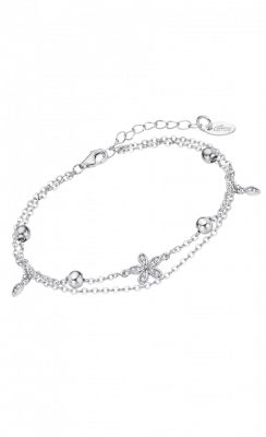 Lotus Bracciale 2 Fili Donna Argento Fiore Con Palline